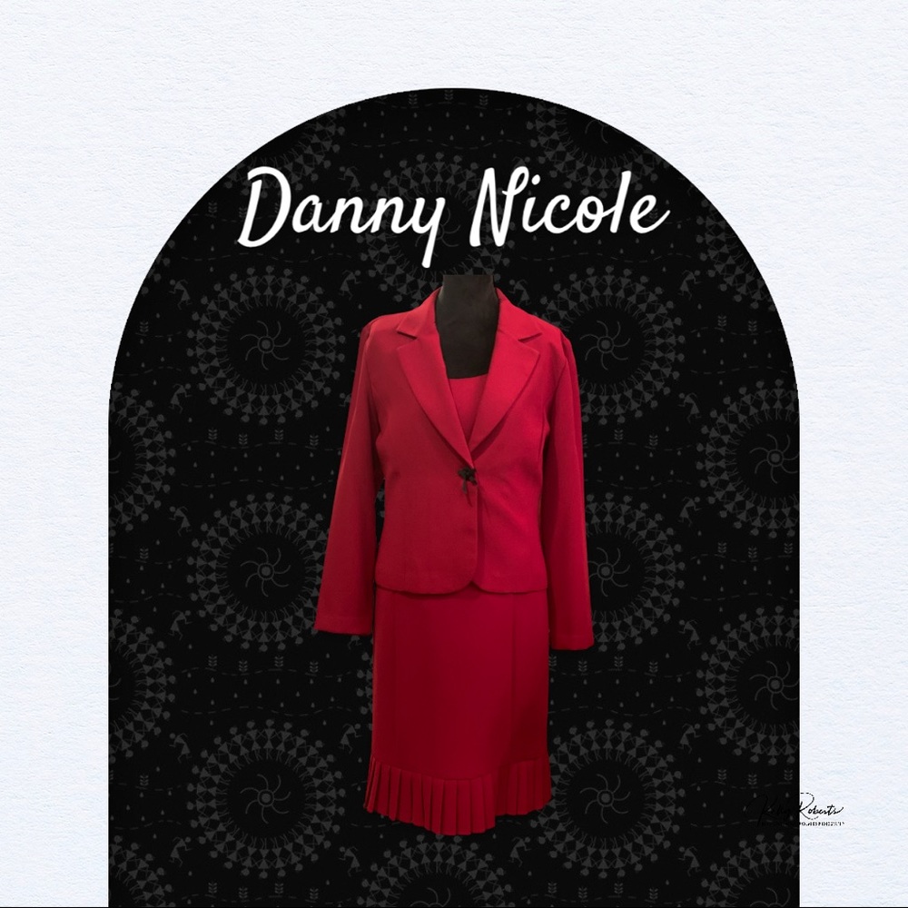 Size 14 RED Danny Nicole Dress Suit EUC Dog Show Church, Office, Wedding. Lovely